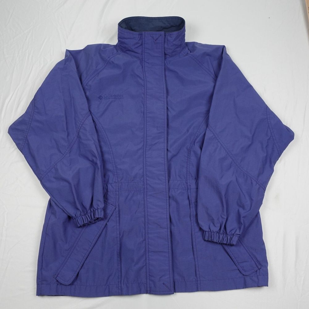 Vintage Columbia Jacket Adult L Women's Purple Full Zip & Snap Lightweight Lined
